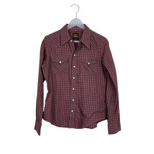 Civilianaire Snap Front Western Plaid Shirt Size Small